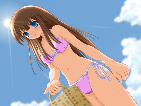 普通に水着を着ている彼女